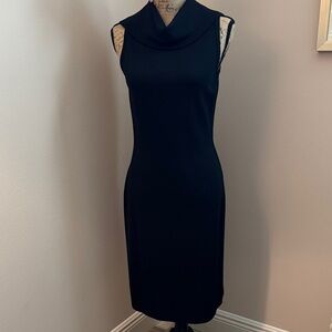St John Little Black Sleeveless Pencil Dress
